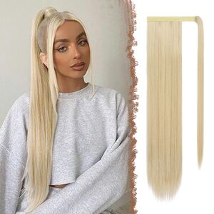 Straight Blonde Ponytail‎ Extensions - 28 Inch Long